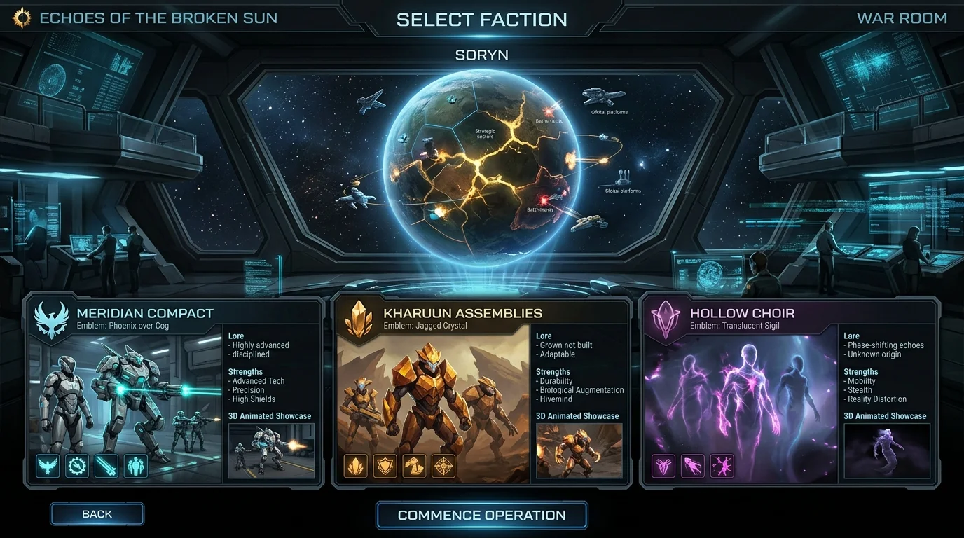 Faction Selection War Room