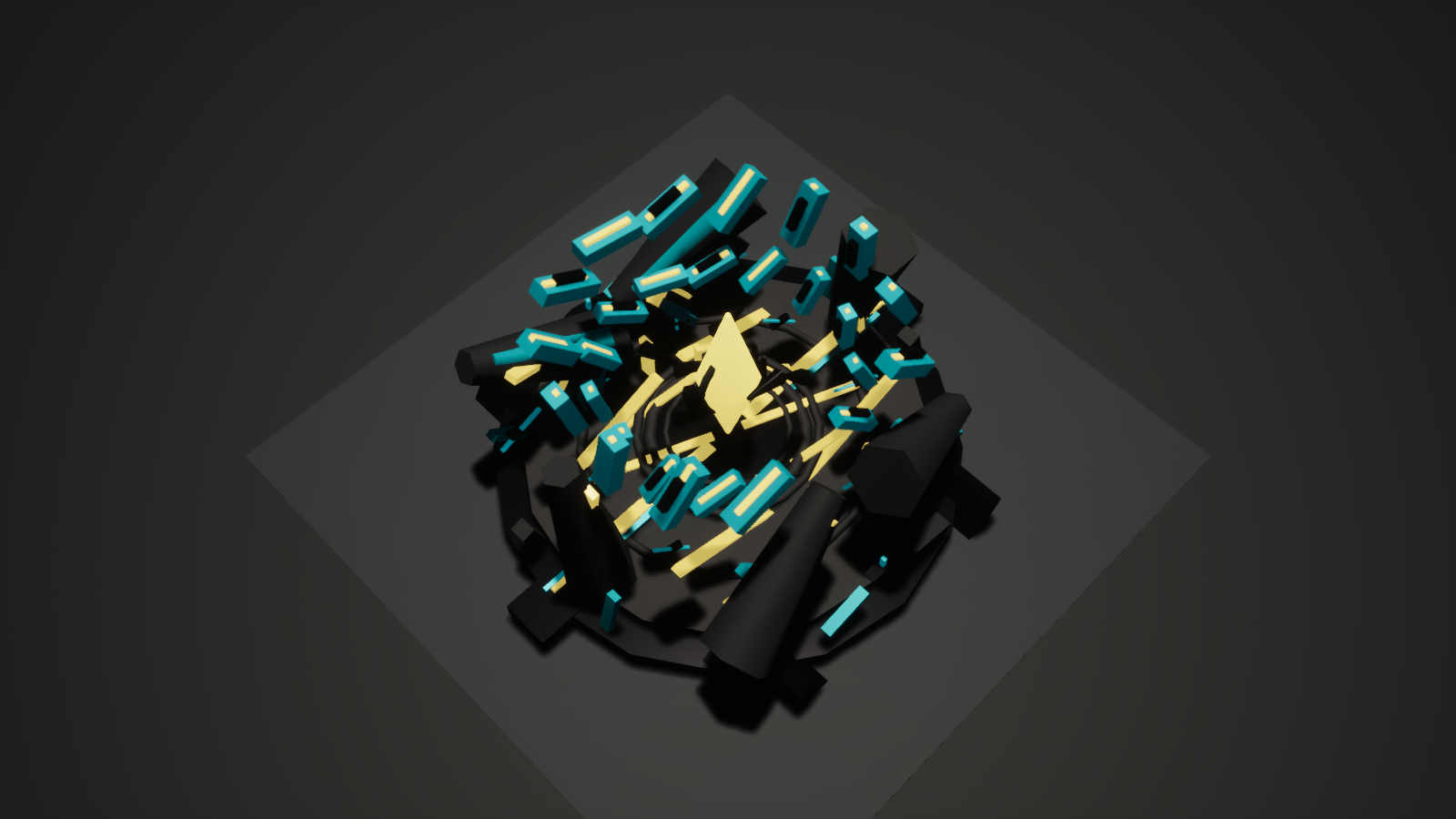 Current Unreal capture of a preserved Future Well with expanded balanced rings, a broad cyan-gold core, and stable outward paths.